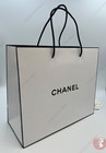 Chanel White   Black Paper Shopping gift Bag 11 5    X 9 75    X 5   
