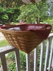 Longaberger Large Square Basket With Leather Handles Fabric And Protective   