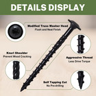 Lag Screws 3 Inch  14 X 3 Structural Wood Screws Black T30 Star 50pcs