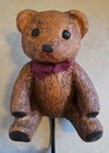 Vintage 1983 Fao Schwarz Brown Teddy Bear Wall Hanging Hook Wall Mount 7 