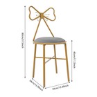 Vanity Chair Stool Butterfly Bow Backrest For Dressing Table Makeup Grey Velvet