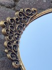 Vintage Mid Century Mirror Vanity Gold Oval Tray