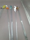 9 Assorted Set Glass Swizzle Sticks Stir Cocktail Stirrers Blown Glass Barware