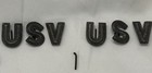 Rare Matched Set Of Officer Usv Insignia - Hard To Find  Silver Overlay 