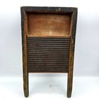 Antique 1890s-1910s Wood Metal Toy Washboard Tub Laundry Set Primitive