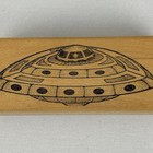 Imaginair Designs Vintage Ufo Alien Spacecraft Flying Saucer Rubber Stamp 2000