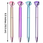 24pcs Diamond Ballpoint Pen Black Ink Retractable Crystal Jewel Pens Bling Metal