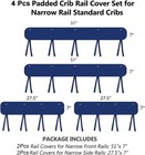 4pc Quilted Crib Rail Cover Protector Safe Teething Guard Wrap For Standard Crib