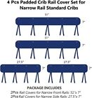 4pcs Crib Rail Covers Protector Safe Teething Guard Wrap For Standard Crib Blue