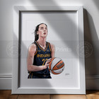 Caitlin Clark Indiana Fever Illustration Portrait Art Print 8x10 Sports Poster