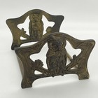 Antique Owl Cast Metal Sliding Bookends Art Nouveau Brass -   9776 Judd Co 