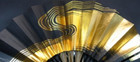 Japanese Folding Fan Kyoto Traditional Sensu Mai Ougi Black Gold  0238 Japan F s