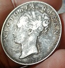  qq14 old  East India Company 1840 Victoria Silver Rupee Indian Head 11 6gm