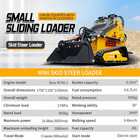 New V380 24hp Mini Skid Steer Loader 4-in-1 Bucket 3-stage Pump Hydraulic System