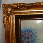 Vintage Signed Enamel Copper Painting Cardin  Children Trees Matted Framed Art