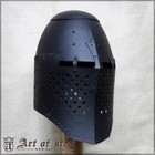 Medieval Knight Black Helmet 18 Gauge Bascinet Armor Steel Temple Helmet Gift