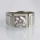 2 54ct Round Cut Lab Created Diamond Men s Wedding Ring 14k White Gold Finish