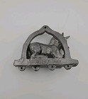 Vintage Michael Ricker Pewter Unicorn Horseshoe Figurine Sculpture 1985 Signed 