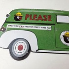 Vintage Smokey Bear Sign - Prevent Fires Service Truck Pump Porcelain Sign