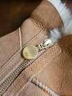 Ugg Bailey Zip Boots Flat Ankle Bootie Sheepskin Chestnut Sz 8 Wear Up Or Down