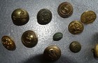 Military Uniform Buttons  Etc - Junk Drawer Lot - 25 Buttons Total  As Found
