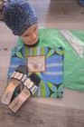 Afrigold Wax  Ankara  stanley  Black silver Size 38    Lime  Gele  blue Headtie