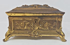 Vintage Wb Mfg Co 389 Gold Tone Ornate Figural Trinket Jewelry Box Casket  U219