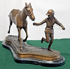  rare Vintage Nib 2007 Delaware Park Bronze   Marble Horse Statue From Archives 