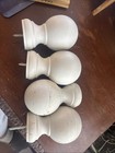 Set Of 4 White Wood Round Large Architectural Finials