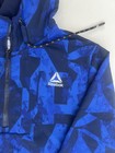 Reebok Men s Hooded Half-zip Windbreaker Jacket Blue Geometric Size S