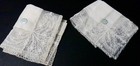 2 Vintage Desco Lace Linen Hankies Bridal  Needle Run Net Lace Switzerland Nos