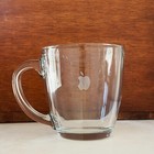 Rare Vintage Apple Computer Mac Logo Clear Etched Glass Coffee Cup Mug     Libbey