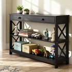 39 5inch Console Table 3-tier Narrow Entry Table With 1-drawer   Storage Shelves