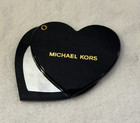 Michael Kors   Black Heart-shaped 3  Swivel Makeup Compact Mirror W  Logo   Nib 