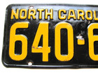1948 North Carolina Nc License Plate Tag   640-680  Original  Vintage  Used