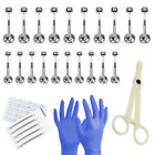 37pcs Belly Piercing Kit For Professional Body Piercings 14g Belly Button Ring