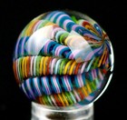 Bryan Trillas Glass Marble filigree Cane uv purple   Pink Rainbow 0 8-0 9 Inch
