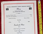 1965 Chicago Burlington   Quincy Railroad Menu Cb q Railway Burlington Route Rr