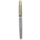 1964 1st Year Parker 75 Sterling Silver Crosshatch W  66 14k M Nib Fountain Pen