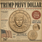 2026 Trump  1 July 4th Privy Coin Presale Semiquincentennial Only 250k Struck
