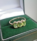 Gold Peridot Ring  9ct Yellow Gold  Vintage Hallmark  1987 London  Size O
