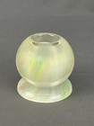 Early 20th C  Threaded Blown Glass 2 3 8  Footed Swirl Match Striker