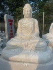 Natural Marble Buddha Statue White Stone Amitabha Buddha For Peace And Prosperty