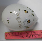 Antique Hand-blown Painted Milk Glass Easter Egg Birds Large