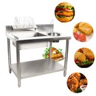 Breading Table Fried Food Prep Station Fry Chicken Work Table Stainless Steel