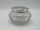 Antique Abp Cut Glass Sterling Silver Lid Powder Jar