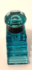 Vintage French   Art Deco Cut    azure Blue    Glass Inkwell