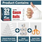 Yesbes 32 Pack Gauze Rolls  4 In X 4 1 Yards  Premium Gauze Wrap Roll For Wounds