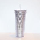 Starbucks 2019 Holiday Platinum Silver Studded 24oz Venti Cold Cup Tumbler