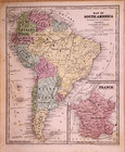 Rare Antique Dated 1844 Map   South America By R c  Smith